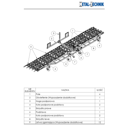 Katalog części zamiennych - Metal-Technik Chwastownik MT1 - 9000